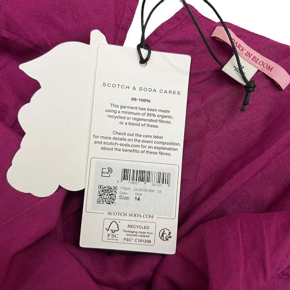 Scotch & Soda Girls Park in Bloom Layered Eyelet Dress Purple 14 Cottagecore - Picture 9 of 16